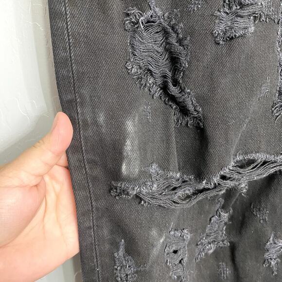 Zara Womens Distressed Ripped Jeans, Black, 10 - Picture 7 of 9